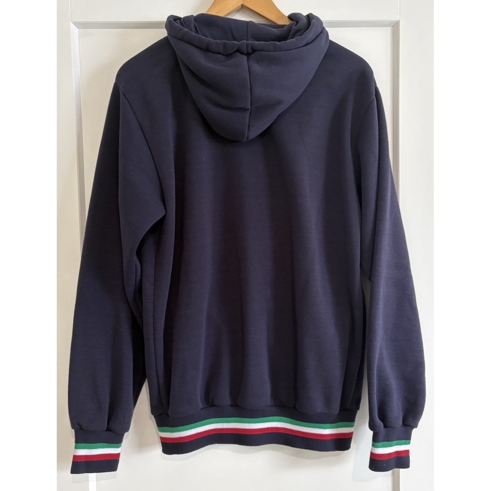 VTG Y2K CHIP Italia Full Zip Hoodie Navy Blue Fleece Italy Soccer Jacket Mens XL - Picture 4 of 12